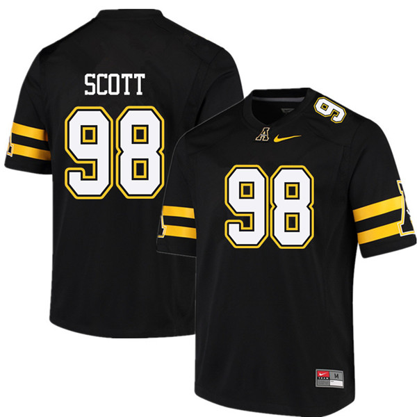 Men #98 EJ Scott Appalachian State Mountaineers College Football Jerseys Sale-Black